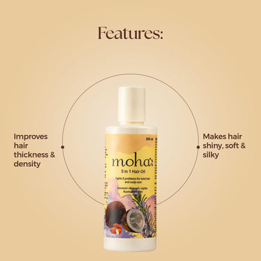 MOHA 5-in-1 Hair Oil 100ml & Anti-Dandruff Oil 100ml Combo